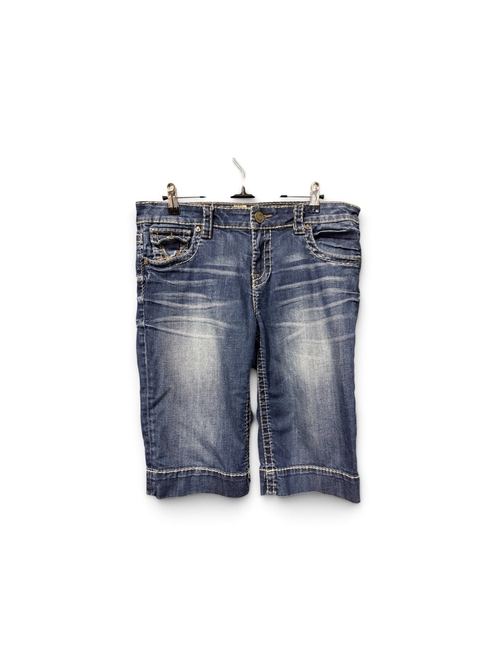 Kut from the Kloth Women's Distressed Blue Denim Bermudas